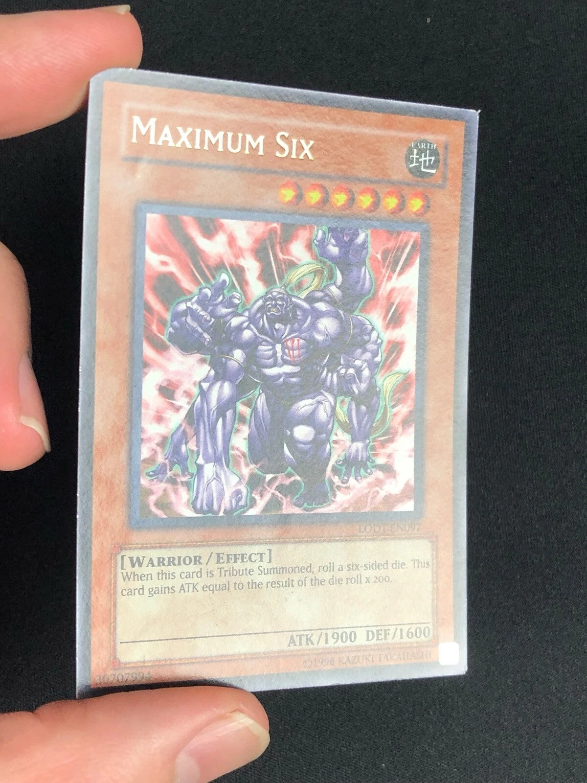 YUGIOH MISPRINT! NO HOLO! MAZIMUM SIX LODT-EN097 (LP)