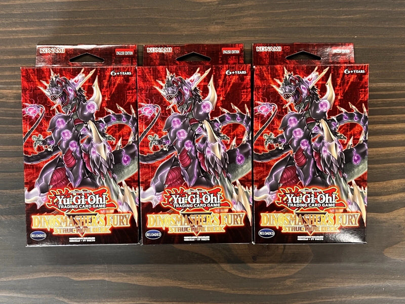 Yugioh x3 Dinomashers Fury Structure Decks Brand New Factory Sealed!-1