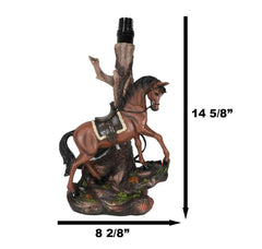 Light Fantastik Chestnut Brown Horse Stallion With Saddle Table Lamp Shade-5