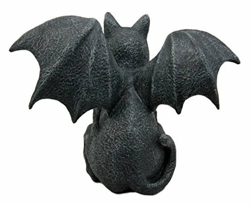 Gothic Guardian Winged Feline Cat Vampire Gargoyle Desktop Paperweight Figurine-7