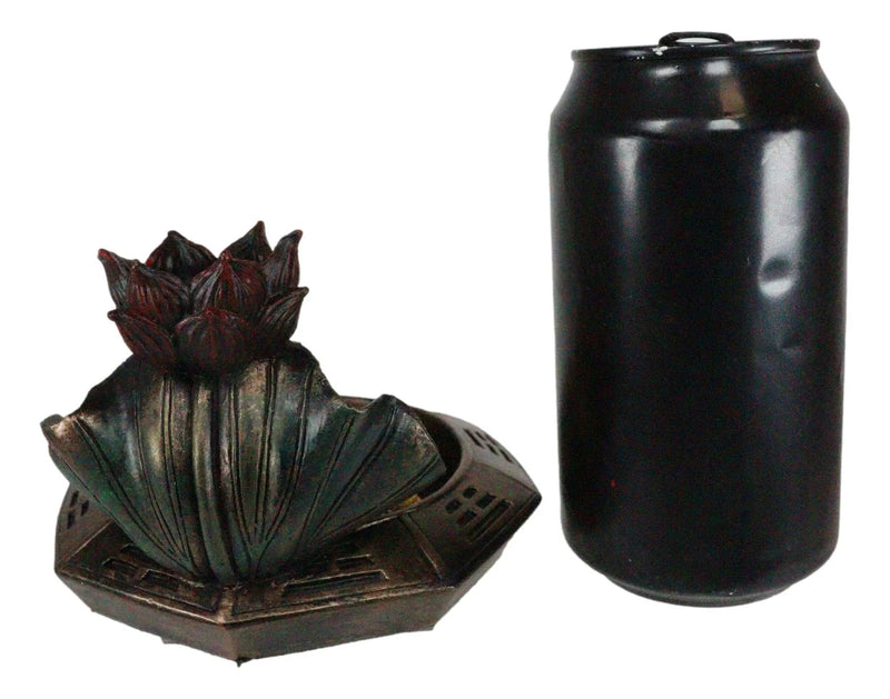 Feng Shui Padma Lotus Basin Yin Yang Koi Fishes Backflow Incense Cone Burner-2