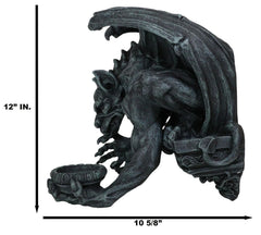 Gargoyle Candle Holder, 12"H Gothic Wall Sconce Sculpture Plaque, Fantasy Home Decor for Mantle, Wall, Garden, or Indoor Display-3