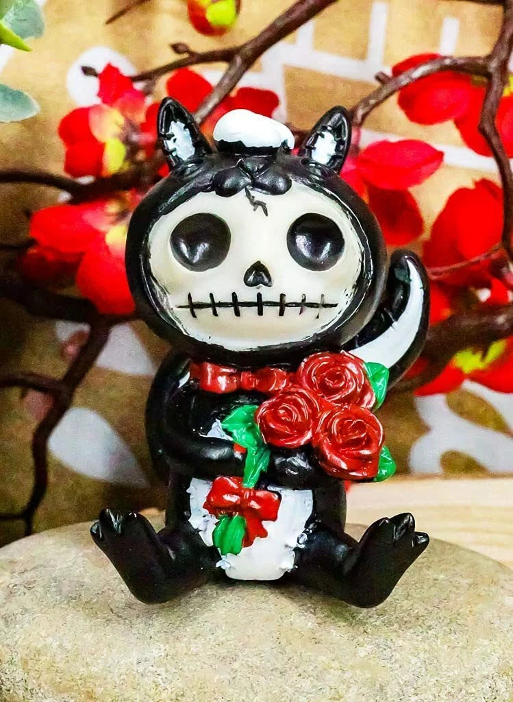 Furrybones Valentines Odo The Skunk Red Roses Skeleton Monster Ornament Figurine-1