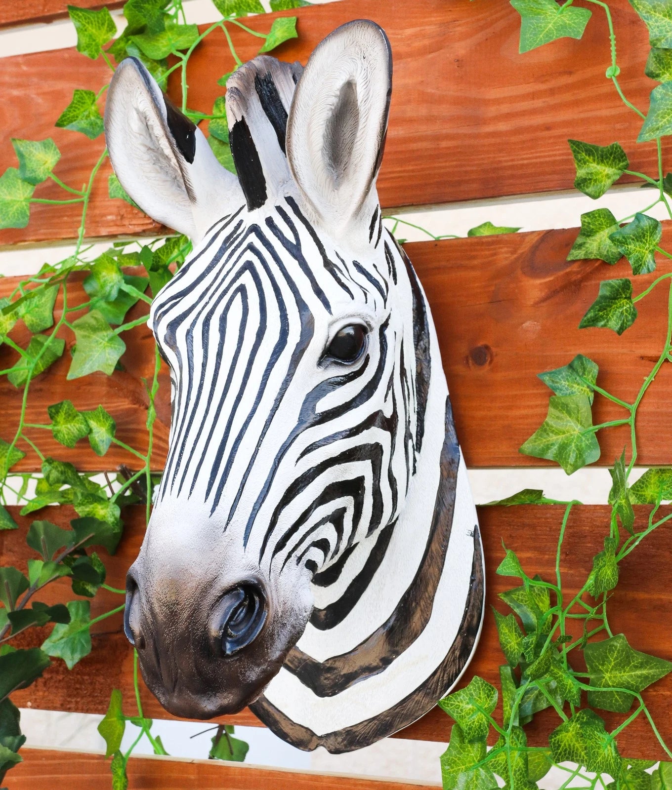 Madagascar Large Zebra Head Wall Decor Plaque 16"Tall Taxidermy Decor Sculpture-1