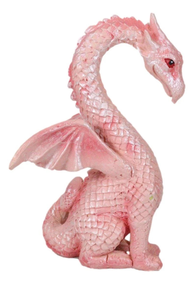 Valentines Cupid Love Dragon Couple Set of Two Blue and Pink Dragon Statue-4