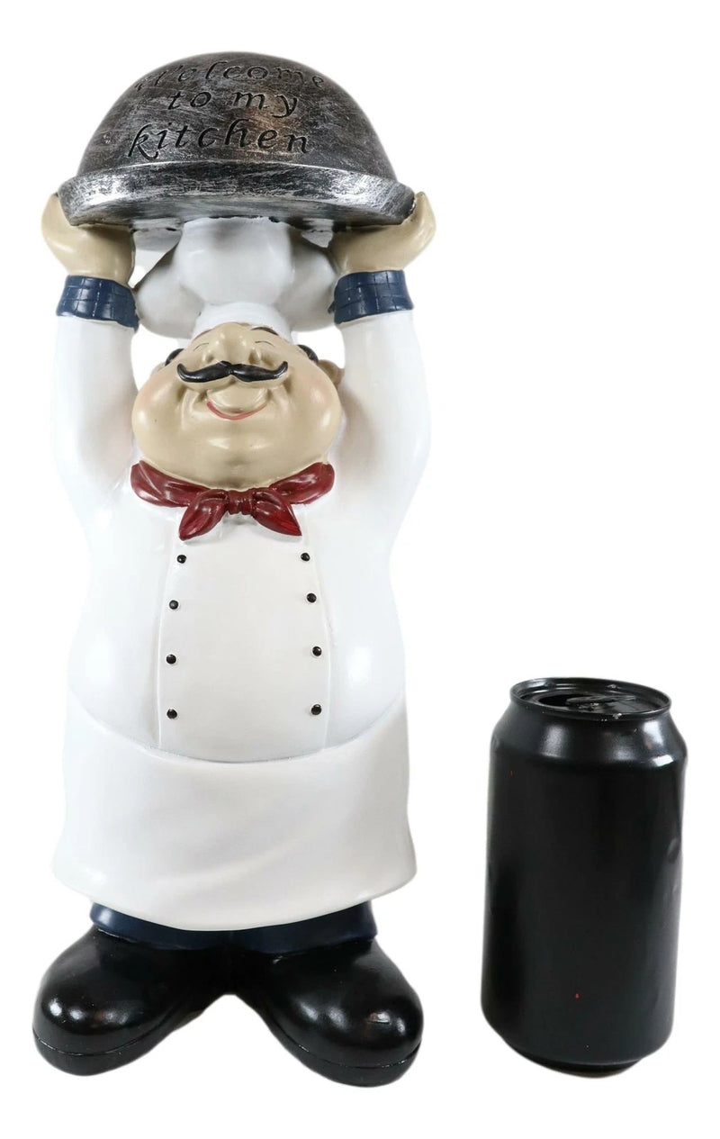 Figura de bienvenida de Master Bistro Chef con bandeja de cúpula derretida, 35,5 cm de alto-2