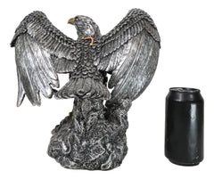 Large Geared Clockwork Steampunk Nano Cyborg Eagle with Open Wings Figurine-3