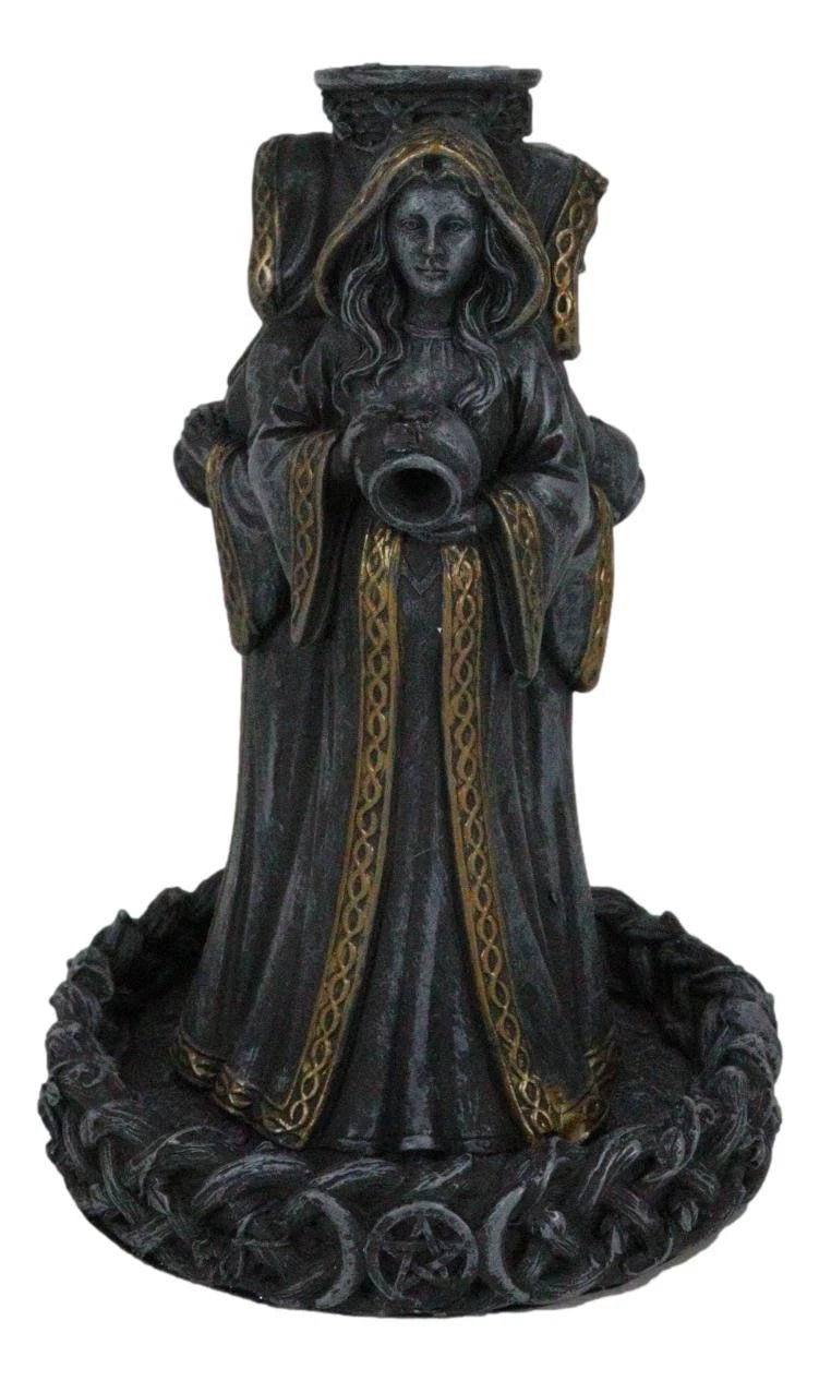 Wicca Triple Moon Goddess Maiden Mother And Crone Pagan Backflow Incense Burner-3