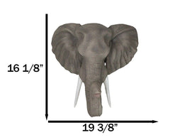 Large 19"L Sahara Elephant Wall Bust For Home Decor Wall Plaque Hanging Statue-5
