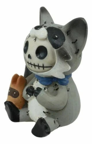 Furrybones Bandit The Raccoon Voodoo Stitched Skeleton Figurine 3"H-4