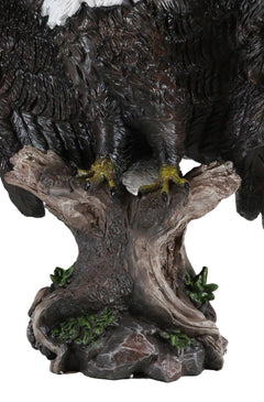 Large 18"H Wings Of Glory Perching Grand Bald Eagle Statue Home Garden Figurine-5