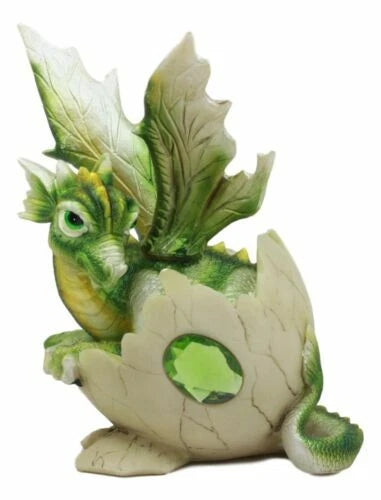 August Birthstone Dragon Egg Statue 5.25"Tall Green Peridot August Gemstone-2