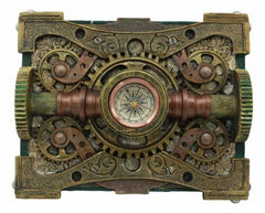 Steampunk Mechanical Gears Design Secret Jewelry Box With Navigational Compass-2