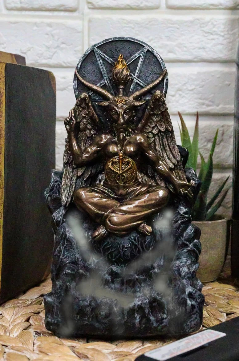 Sabbatic Goat Baphomet Pentagram Sigil Backflow Cone Incense Burner-1