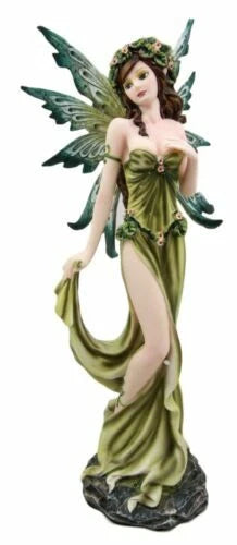 Figura de hada elemental Gaia Green Thumb Faerie Fantasy Sculpture 11.25"H-4