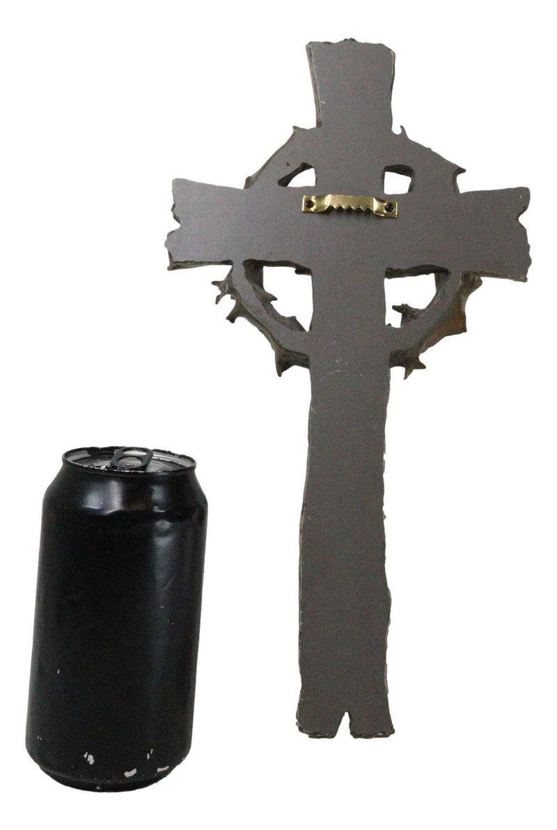 Rustic Via Dolorosa Calvary Crown of Thorns and Nails Faux Wooden Wall Cross-4