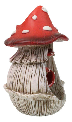 Fairy Garden Red Spotted Toadstool Mushroom Cottage Backflow Incense Burner-6