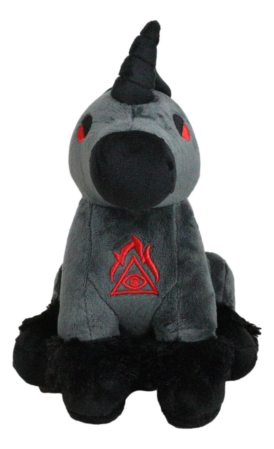 Mythical Fantasy Legend Black Dark Unicorn Hell Steed Luxe Soft Plush Toy Doll-4