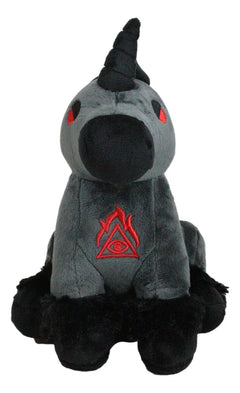 Mythical Fantasy Legend Black Dark Unicorn Hell Steed Luxe Soft Plush Toy Doll-4
