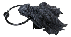 Ancient Medieval Fantasy Horned Dragon Head Door Knocker Resin Dragon Home Decor-4