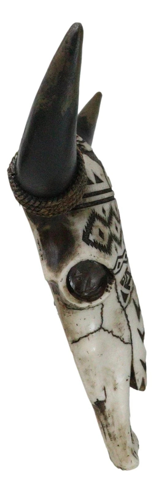 Tribal Tattoo Wildlife Deer and Fishes Abstract Cow Skull Wall Decor Plaque-3