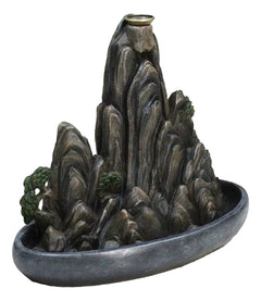 Eastern Feng Shui Tranquil Zen Rocky Mountain Range Backflow Cone Incense Holder-5