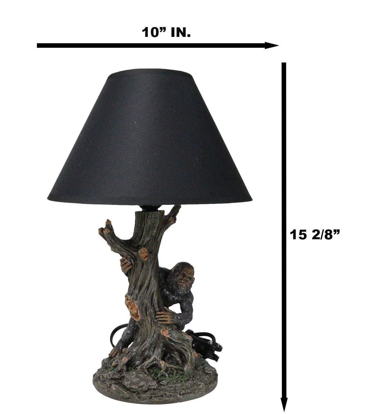 Mythical Creature Sasquatch Big Foot Cryptid Ape by Tree Trunk Table Lamp Decor-5