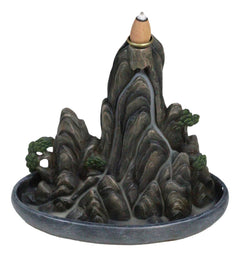 Eastern Feng Shui Tranquil Zen Rocky Mountain Range Backflow Cone Incense Holder-2