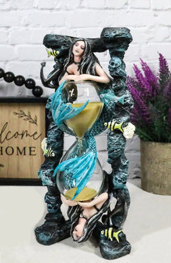 Large Sirens Of The Seas Necromancer Gothic Mermaid Sand Timer Pillar 9"H-4