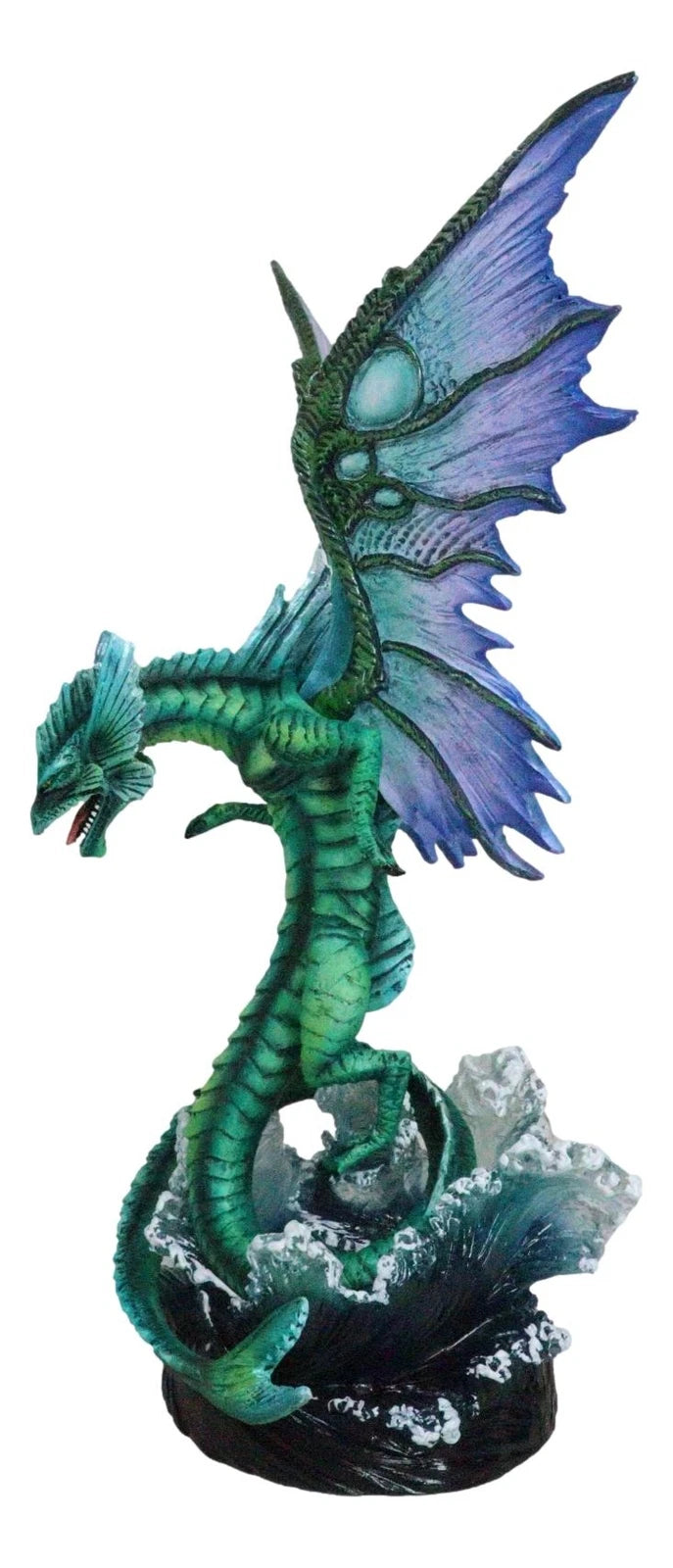 Large Fantasy Elemental Water Dragon Rising Above Sea Waves Collectible Figurine-5