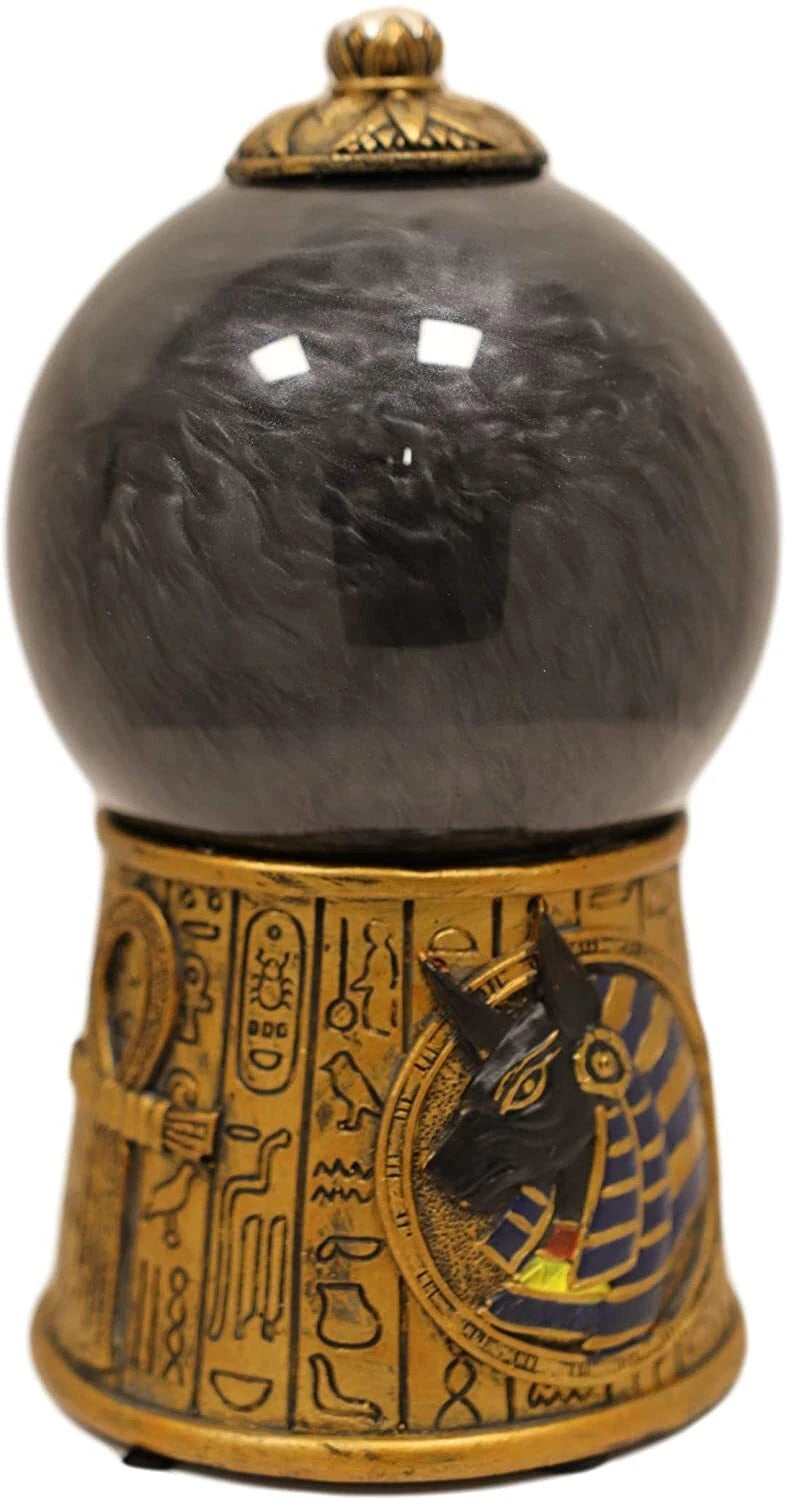 Figura de bola de tormenta de arena negra Anubis, dios egipcio de la momificación y la vida después de la muerte-4