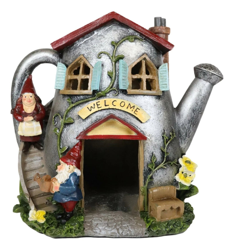 Fairy Garden Watering Can Mr & Mrs Gnome Mini House Welcome Figurine 8.5"H-5