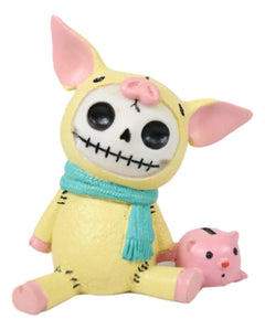 Furrybones Porky Winter Pig Bacon Pink Piggy Skeleton Figurine Furry Bones-4