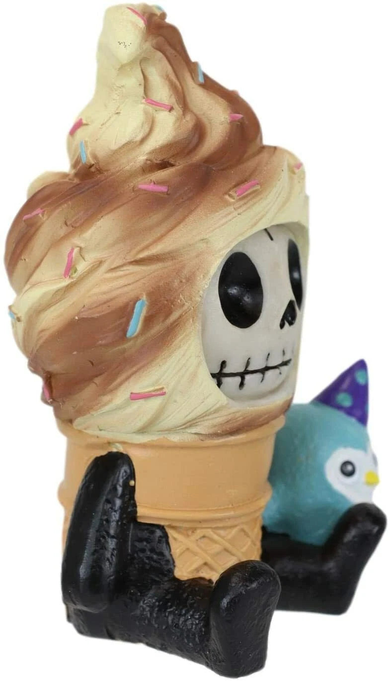 Furry Bones Sweet Tooth Ice Cream Swirl On Sugar Cone Skeleton Figurine-3