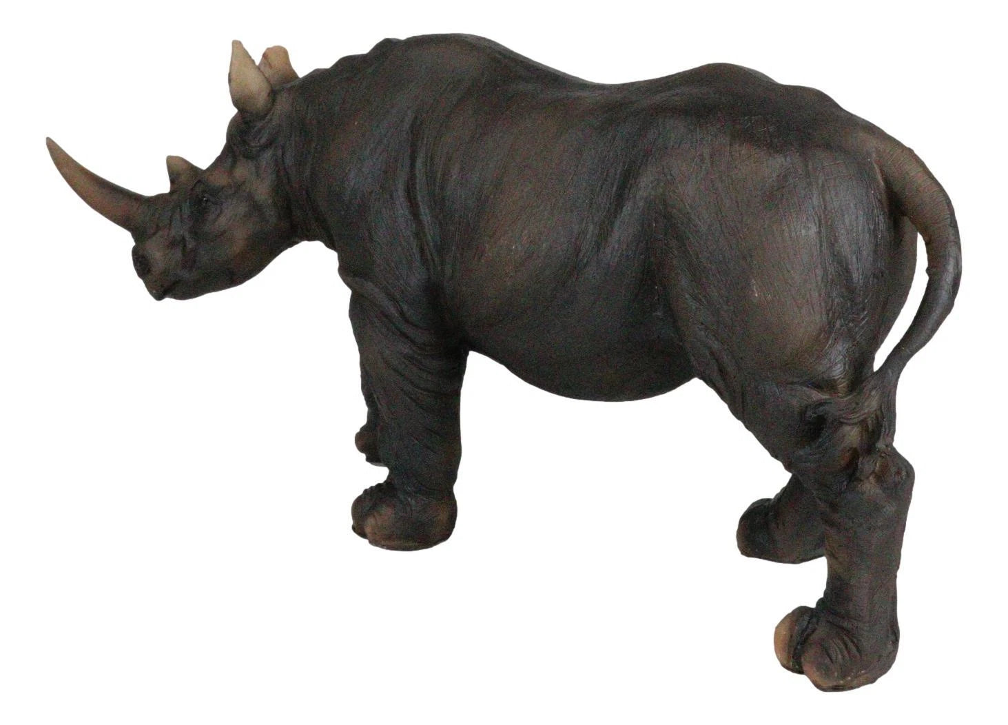 African Safari Grasslands Rhinoceros Horned Beast Decorative Figurine 11" Long-5