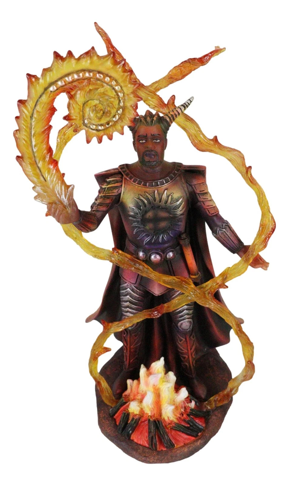 Fire Elemental Horned Wizard Sorcerer Demoniac Summoning Hellfire Magic Figurine-7