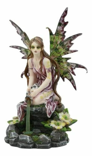 Mythical Goddess Moss Fairy With Elixir Of Youth By Sacred Lagoon Statue 8"Tall-5