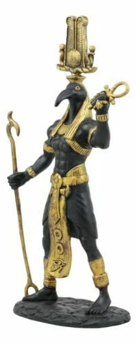 Egyptian God Ibis Headed Thoth Holding Was& Ankh Patron Of Knowledge-7