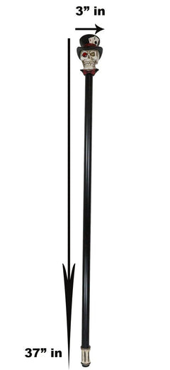 Casino Poker King Skull With Aces Top Hat Decorative Prop Cosplay Walking Cane-5