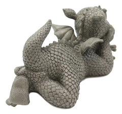 Wishful Thinking Dreamy Baby Dragon On The Ground Statue 12"L Fairy Garden Decor-3