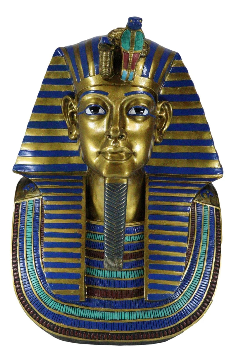 Large 18.75"H Ancient Egyptian King Tut Bust Statue Burial Mask Nemes Figurine-4