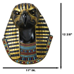 Ancient Egyptian Deity Horus God Of The Sky Bust Wall Plaque Sculpture 12.25"H-6