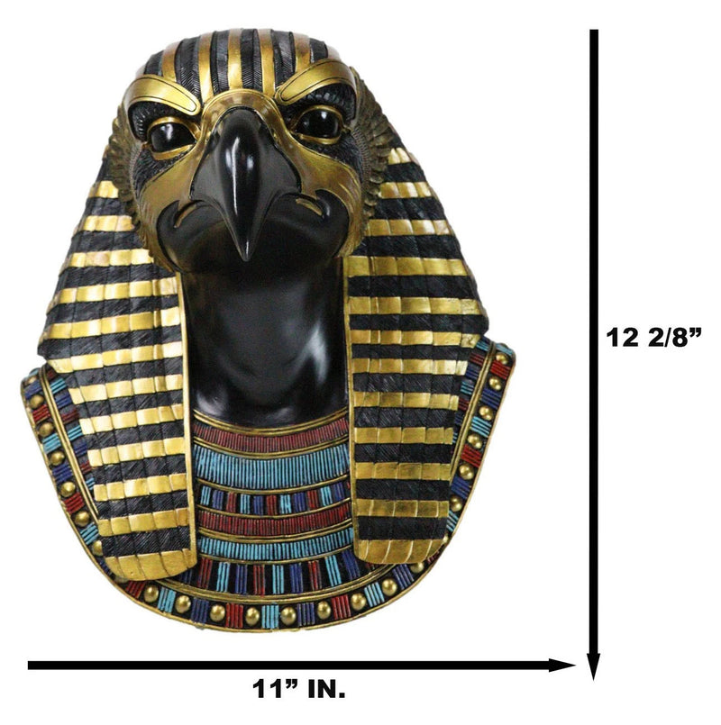 Ancient Egyptian Deity Horus God Of The Sky Bust Wall Plaque Sculpture 12.25"H-6