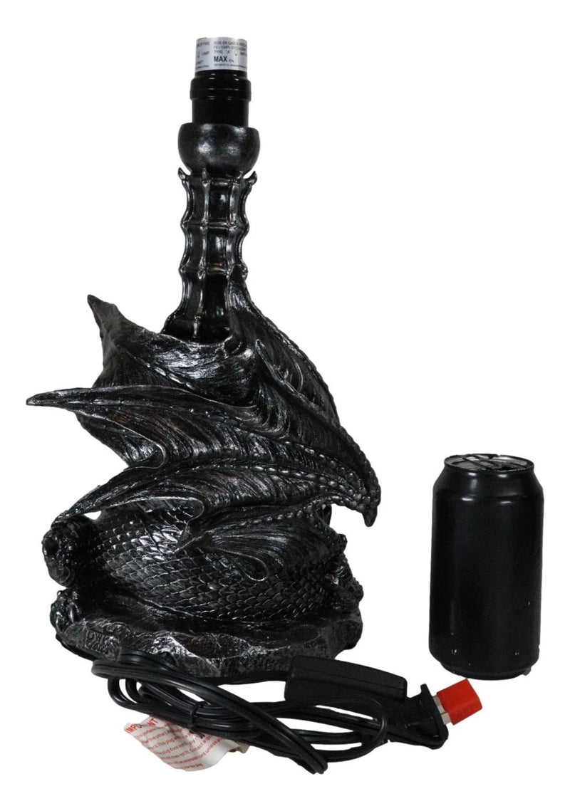 Climbing Gothic Dragon Desktop Table Lamp Statue Decor With Shade 19"H-7