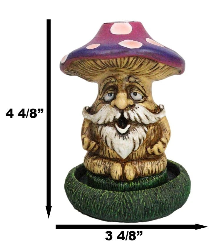 Whimsical Purple Toadstool Mushroom Greenman On Greens Backflow Incense Burner-7