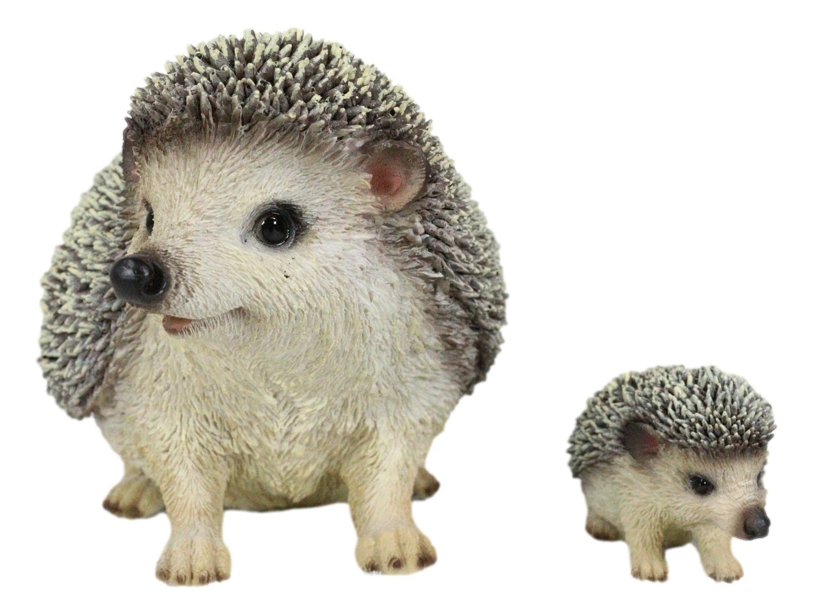 Set Of 2 Wildlife Animals Realistic Mother Hedgehog With Baby Hoglet Figurines-5