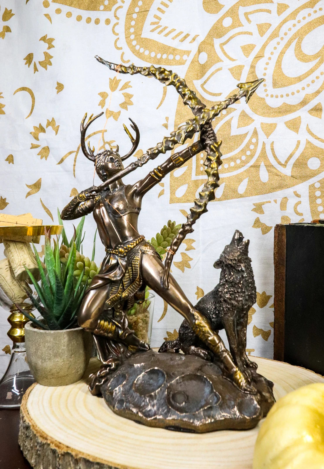 Gift Greek Goddess Artemis Figurine Roman Diana The Huntress Statue 11.5"H