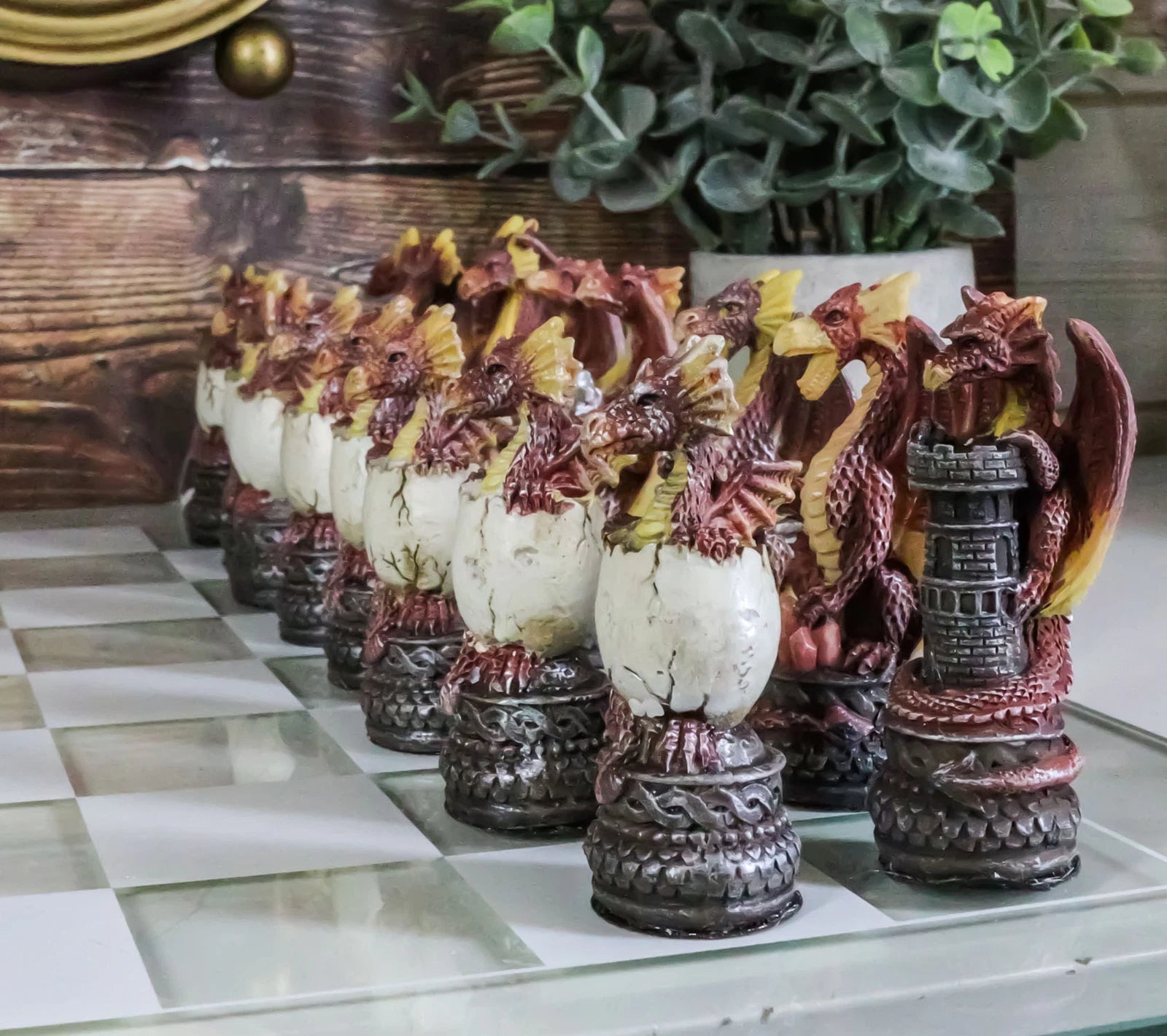 Might Magic Dungeons And Dragons Fantasy Colored Chess Pieces With Glass Board-6