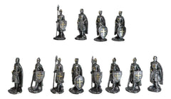 Medieval Castle Fortress Display Stand And 12 Mini Crusader Knights Figurine Set-4