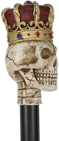Gothic Skull With Royal Regalia KingCrown Decorative Prop Cosplay Walking Cane-5